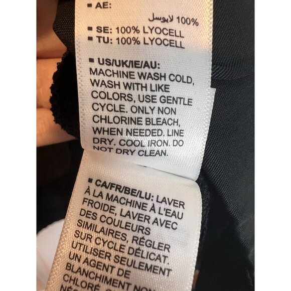 Terea By Andrea Pitter Vneck Sleeveless Black Blouse Small Hi Low Hem Bow Detail - Picture 7 of 7